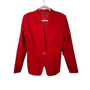 Covington Red Knit Long Sleeve 1 Button Light Weight Blazer Jacket Size L